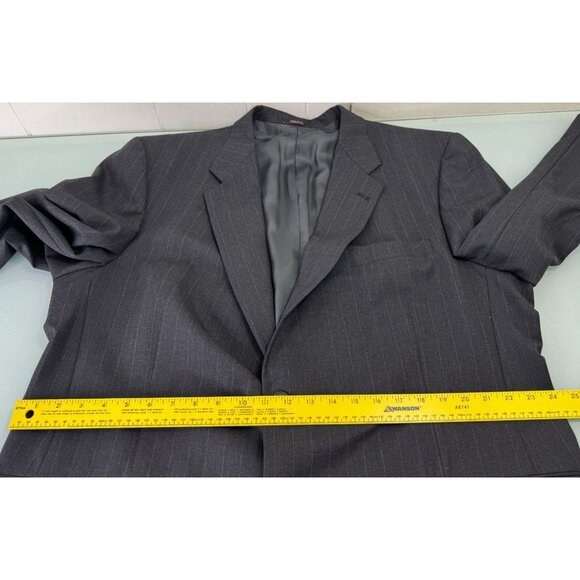 Hart Schaffner & Marx 2 Piece Suit 48R Blazer 42X26 Pants Chalk Pinstripe Gray - Picture 11 of 16